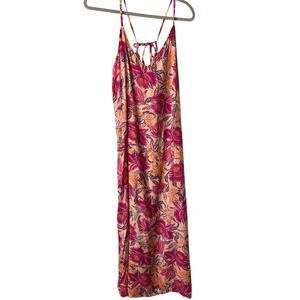 Old Navy Floral Slip Maxi Dress Women's XL EUC Tropical Boho Cottage core Artsy